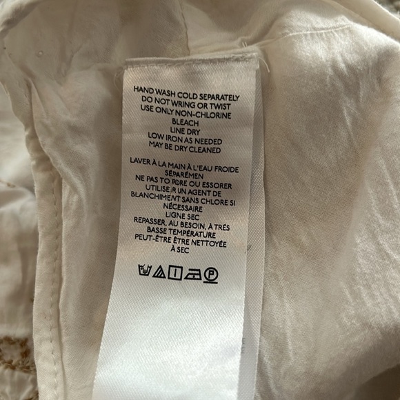 Anthropologie Boho Embroidered Neutral Coastal Festival Halter Crop Top Sz 12 - Picture 8 of 12